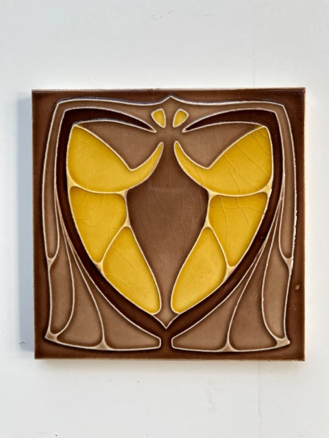 Original Antique Art Nouveau Tile, 6"x6"