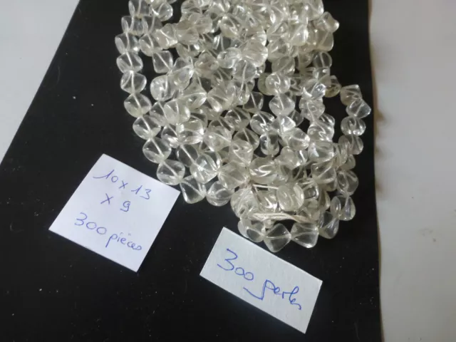 lot de 300 pampilles en verre BLANC Transparent  perles pour lustre ou collier
