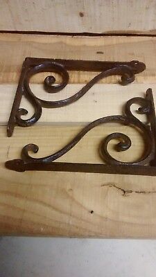 4 cast iron Antique Style Large SCROLL Shelf Brackets