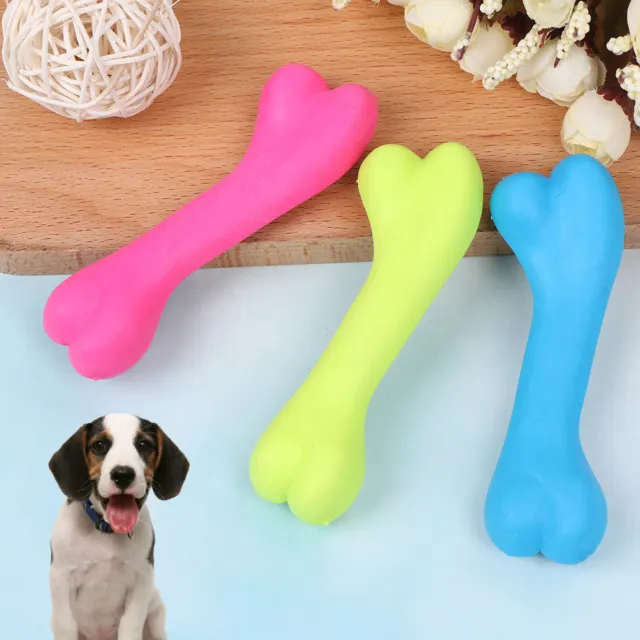 Pet dog puppy cat rubber dental teeth chew bone play training fetch fun toys -xd