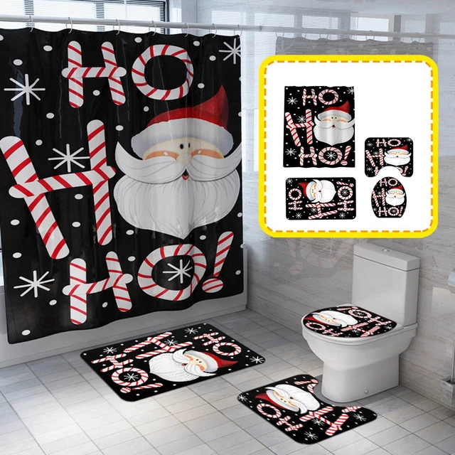 Printed Polyester Waterproof Shower Curtain Floor Mat Bathroom Storage Cabinet