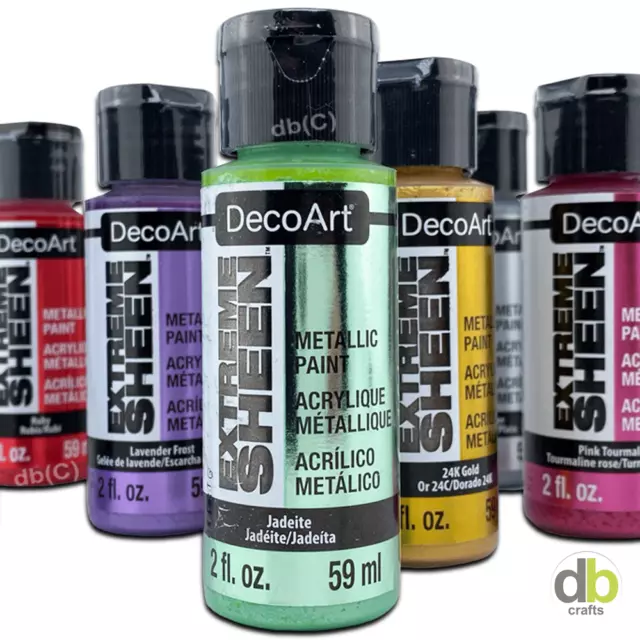 DecoArt Extreme Sheen Metallics Acrylic Craft Paint 2oz 59ml bottles