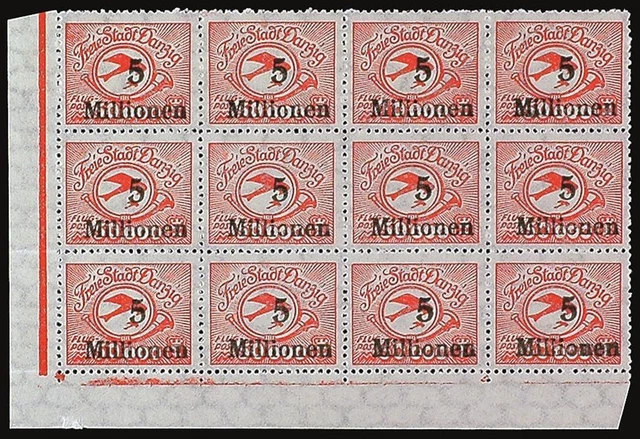 6860) Danzig 180FI,u.a. postfrisch 5 Mill. auf 10.000 Mk Mi. 130,-