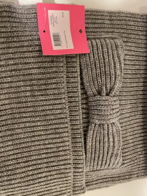 Kate Spade New York, Pocket, Bow, Knit Scarf/ Muffler, gray, Acrylic/wool, $78 2