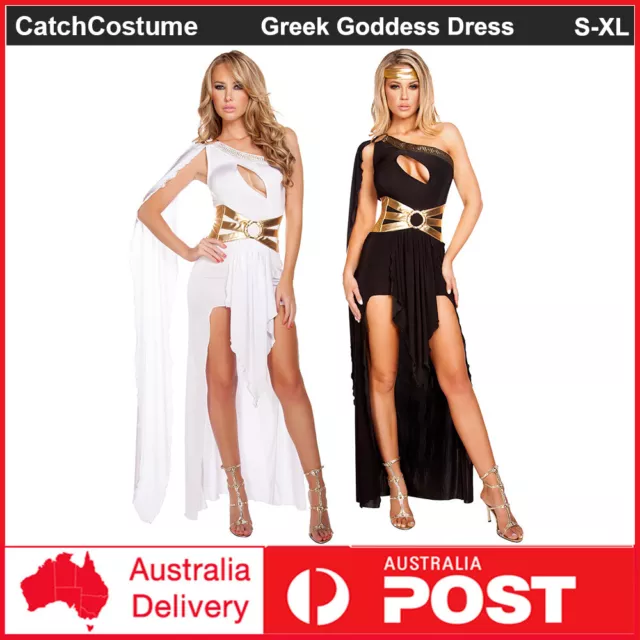 Roman Greek Goddess Costume Ladies Sexy One-shoulder Dresses Fancy Dress Outfit