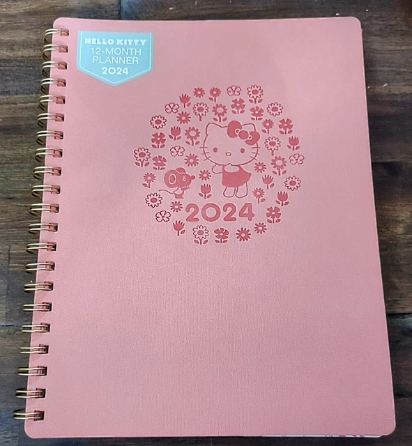 HELLO KITTY 2024 Spiral Bound 9" x 11" Peachy 12-Month Planner $20.00