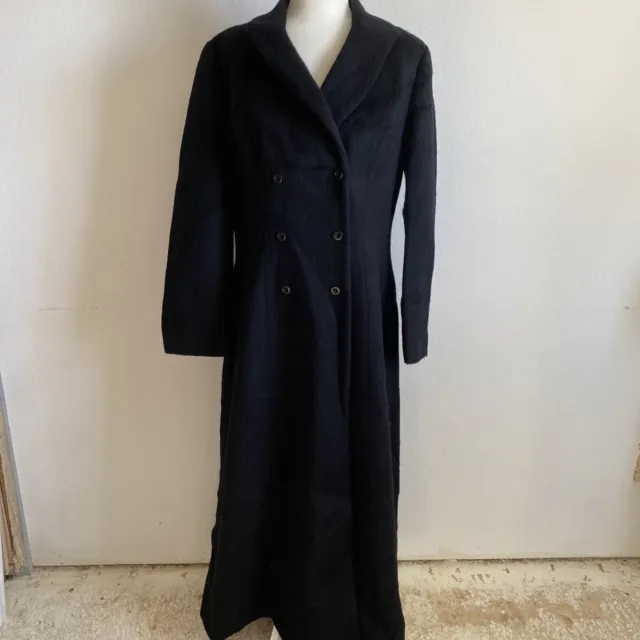 The Limited Overcoat NWT Black Mohair & Wool Long Full-Length Winter Coat Sz L