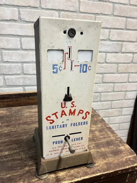 Vintage US Postage Stamps Coin-Op Vending Machine Countertop Store Advertising