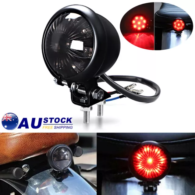 Motorcycle LED Rear Tail Light Brake Stop Lamp For Bobber Chopper Cafe Racer 12V