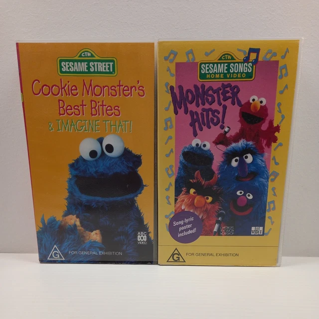 SESAME STREET COOKIE Monster's Best Bites and Monster Hits 2 x vhs