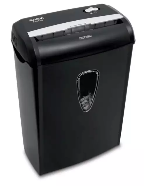 Aurora GB 8-Sheet Cross-Cut Paper Shredder, Black