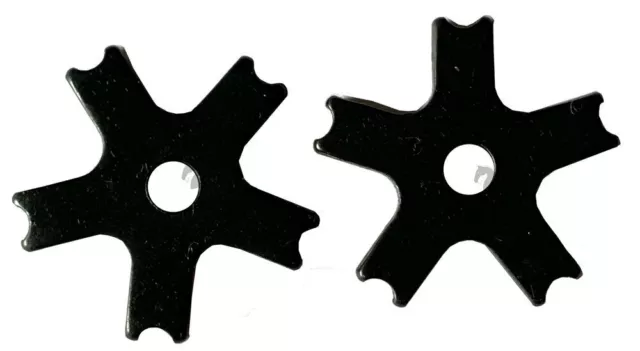Pair Black Steel Spur Rowels No 37B 1.1/4" 4 Point Western Cowboy