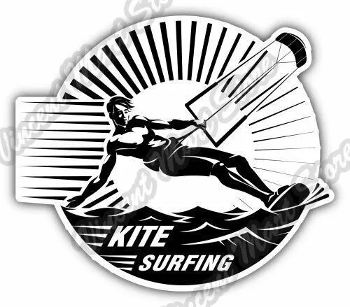 Kiteboarder Kite Kiteboarding Kitesurfing Car Bumper Vinyl Sticker Decal 4.6"