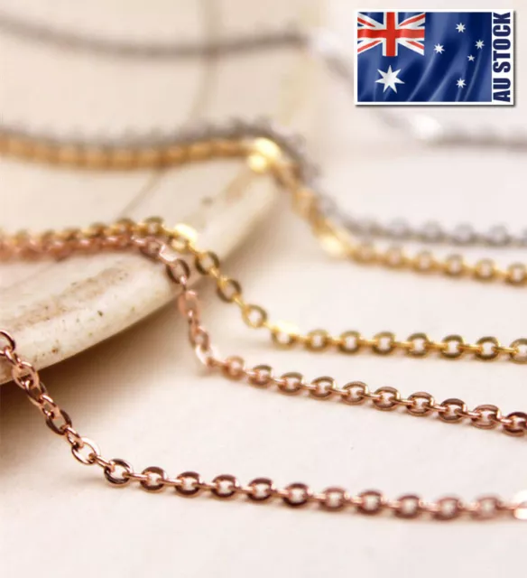 Stunning 18K Rose Gold Filled 1.5mm Classic Chain Necklace 16 - 30" Good Quality