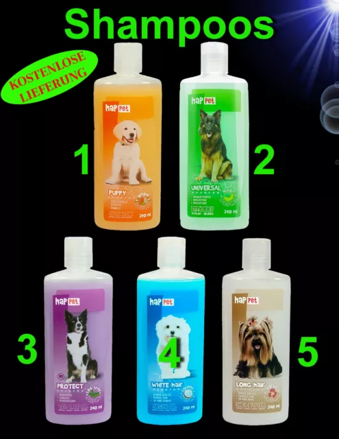 🐶 VERSCHIEDENE HUNDE SHAMPOO 🐶 Pflege Fellpflege 240 ml Welpen Langhaar etc.