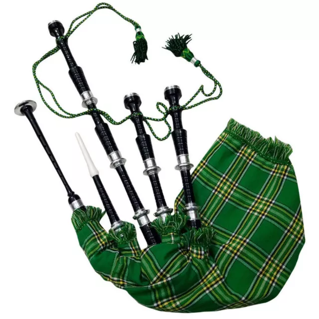 Highland Playable Full Size Scottish Bagpipe - Tutor Book & Bag - Black Rosewood
