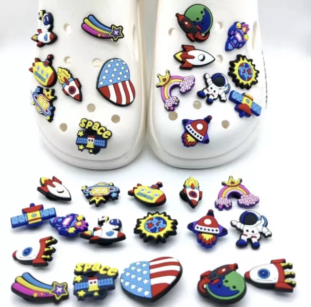 Space Theme Space Astro Alien Character Croc Shoe Charms Accessories 7pc