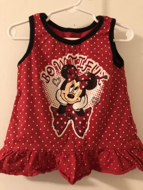 Disney Minnie Mouse Bowtiful Tank Top ~ Girl's Size 5 ~ Walt Disney EUC