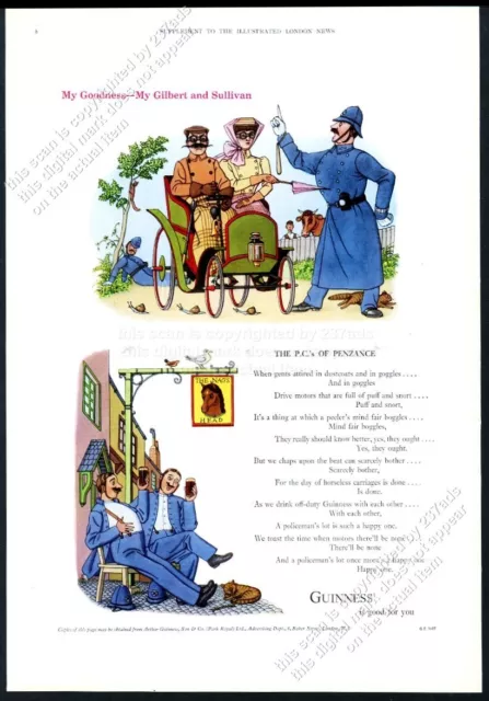 1962 Guinness Stout beer Pirates of Penzance Gilbert & Sullivan vintage print ad