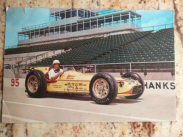 Cartolina Gigante 500 Miglia Indianapolis 1957 Sam Hanks Auto Da Corsa No F1