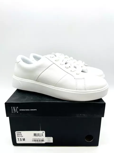 INC International Concepts Men's Ezra Sneakers - White, Size US 7.5M