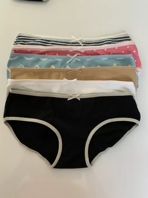 Nordstrom 6-pack Hispster Underwear Young Girls 7-8 Yrs. Assorted Colors .