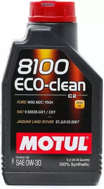 1 LT Motul 8100 Eco-Clean 0W30 Olio Motore 100% Sintetico ACEA C2 API SN