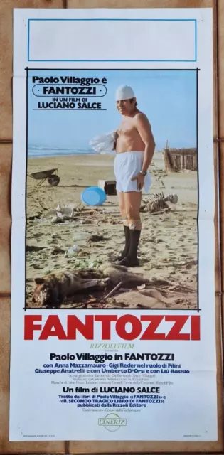 Fantozzi Paolo Villaggio Mazzamauro Rider Salce Poster Locandina Originale 1975