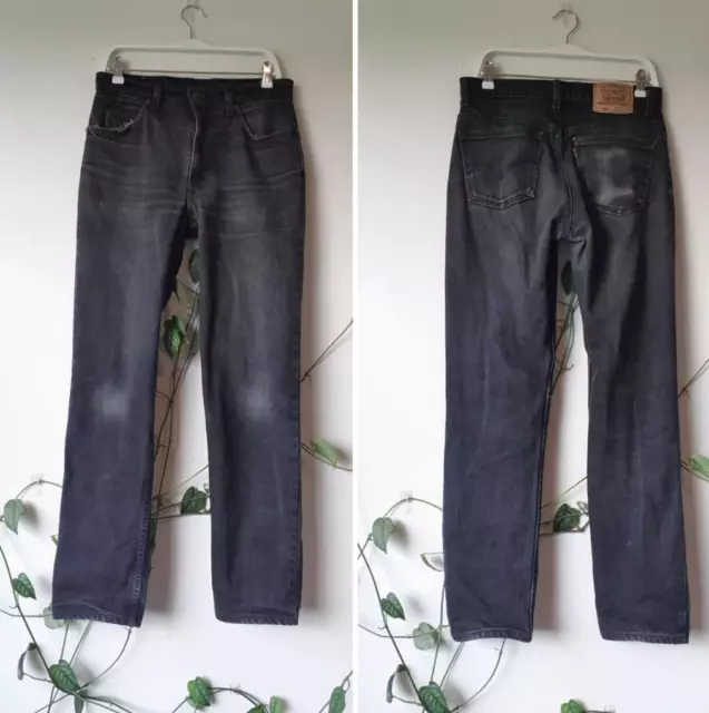 Levis Vintage Y2K 604 Straight Jeans 33 x32 Orange Tab Black Wash Grunge Classic