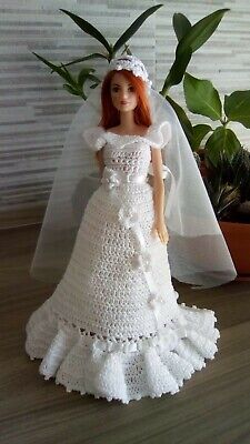 ASIV Premium Splendente Fatto a Mano Principessa Abiti da Sposa Moda Abbigliamento Abito per Bambole Barbie con Piuma Cappello Blu 