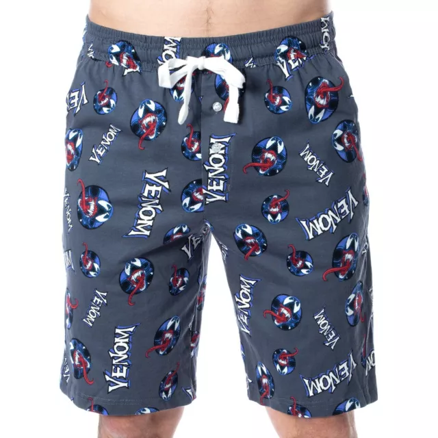 Marvel Venom Print Men's Lounge PJ Pajama Sleep Shorts - NWT