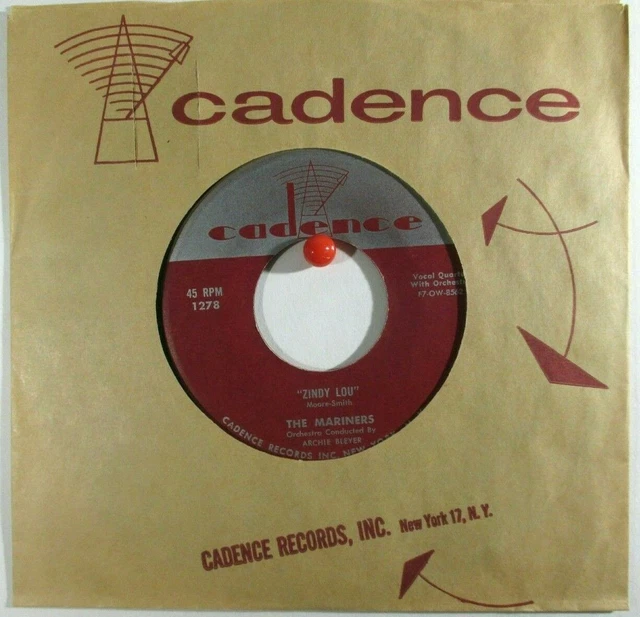 THE MARINERS CADENCE 1278 Zindy Lou / Everybody's Doin' It Now Doo Wop