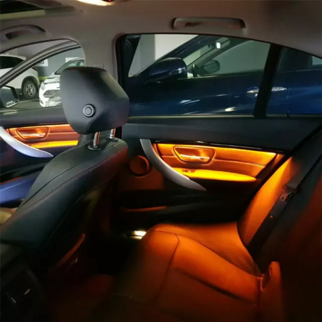 For BMW f30/f31 4PCS LED Ambient Light Bar Interior Door Panel Lamp Carbon Fiber
