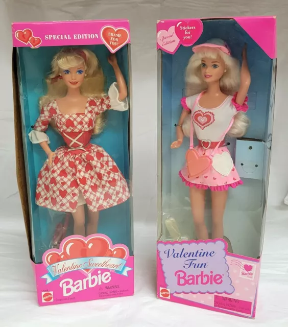 VTG Valentine Fun Sweetheart 95-96 Special Edition Barbie Doll Stickers Lot of 2