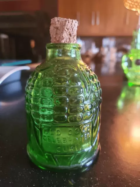 Old docs celebrated cure. Old fashion maize concoction. Green glass jar