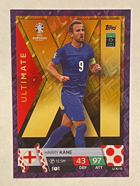 TOPPS MATCH ATTAX Euro 2024 Ultimate XI Harry Kane UXI 11 Purple EUR 1 ...