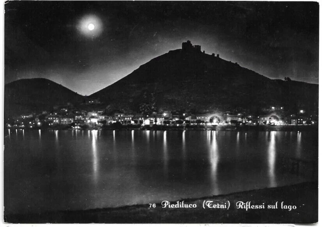 CARTOLINA DI TERNI ,LAGO DI PIEDILUCO - RIFLESSI SUL LAGO  viaggiata 1951