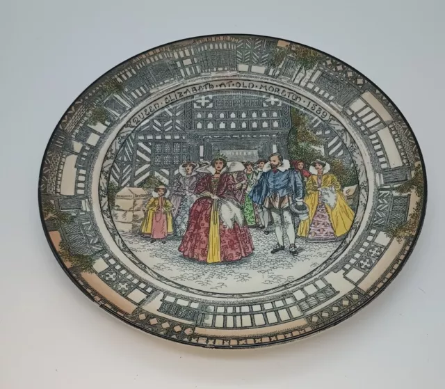 Antique Royal Doulton Queen Elizabeth at Old Moreton 1589 Plate 10.5" Dinner