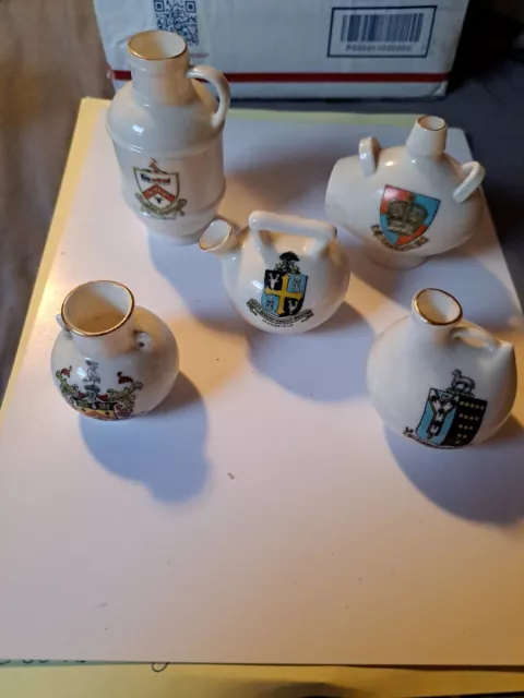 Lot Of 5  W.H.Goss Watercan, Jugs, Flemish Bottle, Roman Vase, Vase