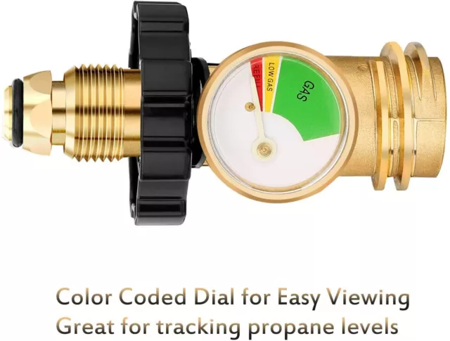 Propane Tank Adapter Converts POL LP Tank Service Valve to QCC1/Type1 Regulators