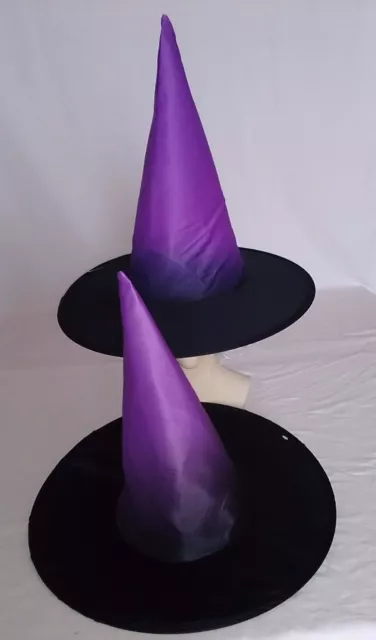 Hexenhut schwarz lila Dip Dye Batik Halloween Kostüm Hexe Hut Zauberer 129201213