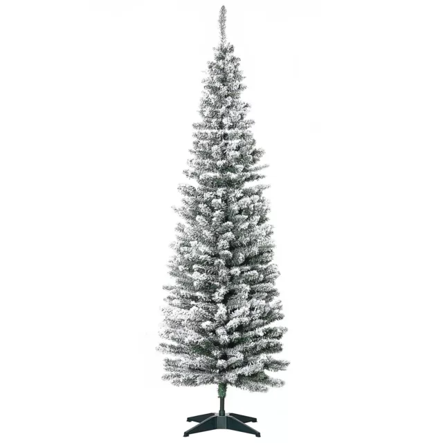 HOMCOM Albero di Natale Artificiale Slim 180cm con Supporto in Metallo 390 Rami