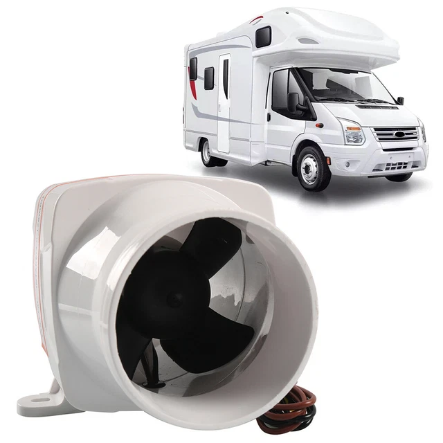 3 Inch 12V 130CFM 4 Blade White Marine Boat Bilge In-Line Air Blower