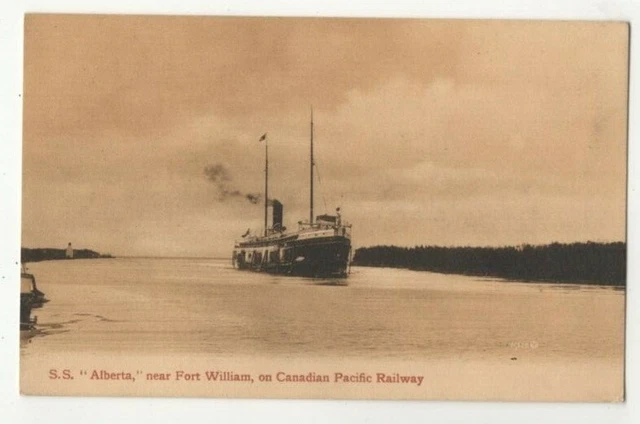 Steamship SS Alberta Near Fort William Canadian Pacific Railway Postcard US180