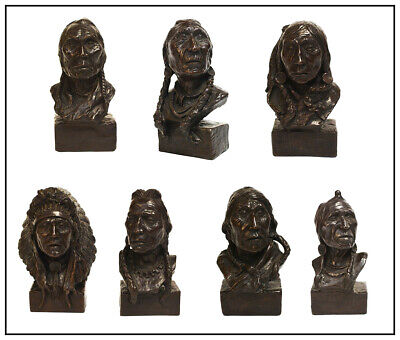 Charles Beil The Seven Piegans Suite Bronze Sculpture Native American Signed Art