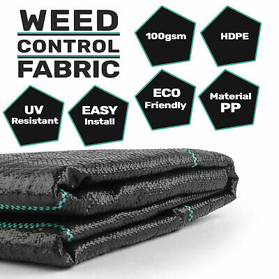 Ground Cover Weed Control Fabric Mat Membrane Landscape 1,2,3M Heavy Duty