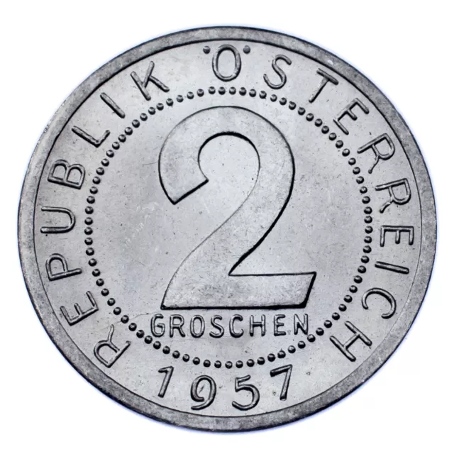 1957 Autriche 2 Groschen Pièce de Monnaie Lot (20 Pièces) Tout En Unc-Bu État! 2