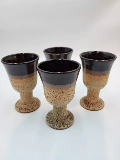 Lot Of 4 Pottery Wine Goblets  A14