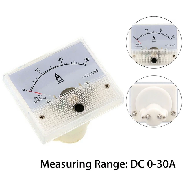 Voltmetro Analogico Da Pannello Agatige 85C1 – DC 0-30V, Precisione 2.5, Dimensioni 6.2x4.5cm, Per Esperimenti E Hobby Elettronici