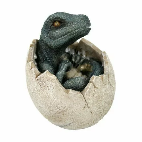 Jurassic Era Predator Green Velociraptor Dinosaur Prehistoric Egg Hatchling...